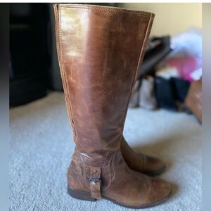 Anthropologie Matisse Foxtrot Brown Leather Riding Boots Size 7.5